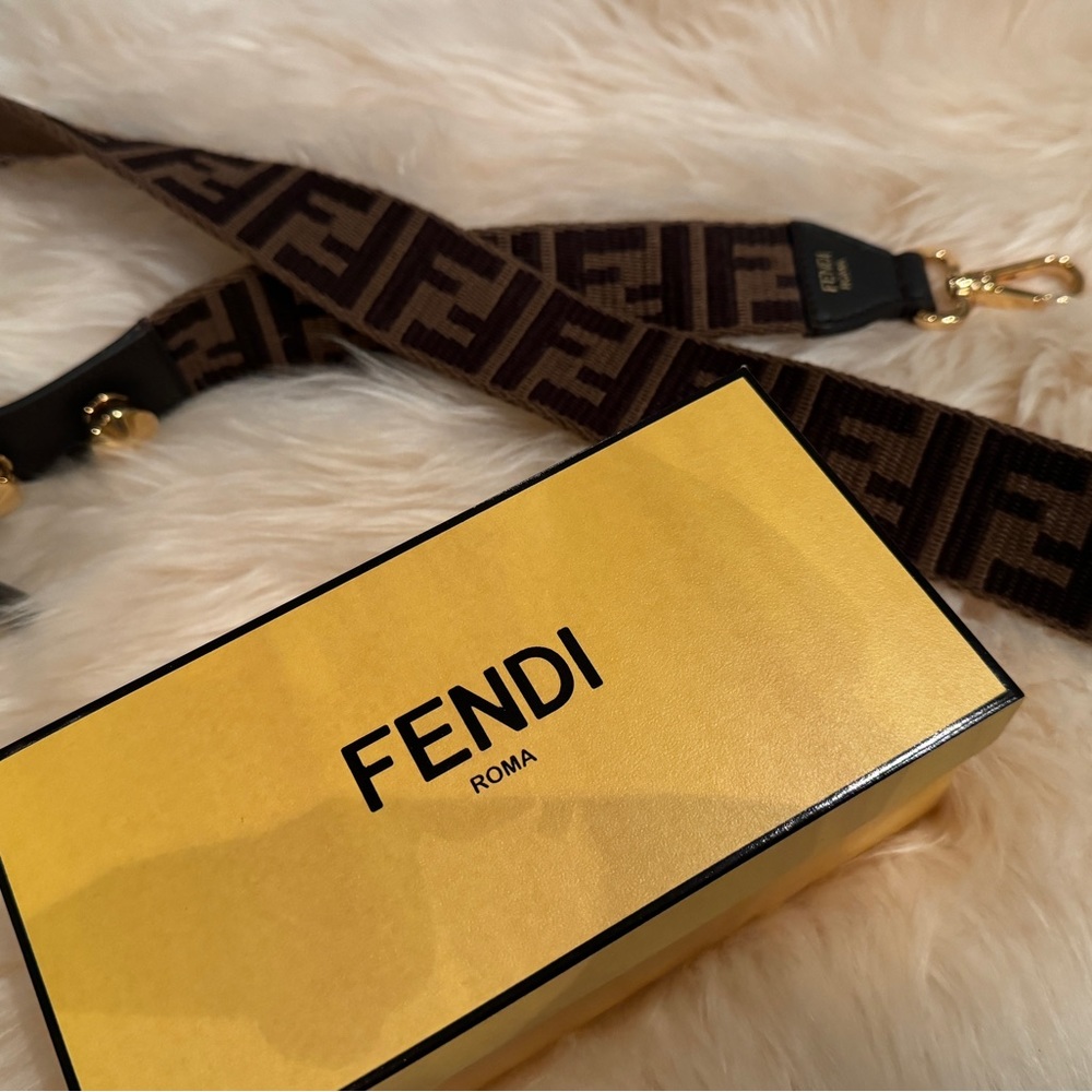 Fendi FF calfskin adustable bag strap